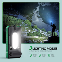 Banco de energía solar con manivela manual con luz de emergencia LED ultrabrillante Interfaz de entrada micro USB para carga de teléfono