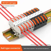 Bloque de Terminales Rápido - Conector de Empuje 211 Reemplaza el Tipo de Riel de Terminal del Reino Unido Combinado para Uso de Electricistas CN 0.08-4MM