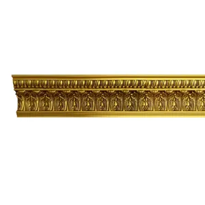 Guanyu dekorasi PU kualitas tinggi untuk dekorasi kamar BD-8148 emas antik diukir pu cetakan sudut