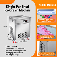 Machine à glace frite professionnelle à plateau unique, pour yaourts et glaces roulées, idéale pour les stands de rue