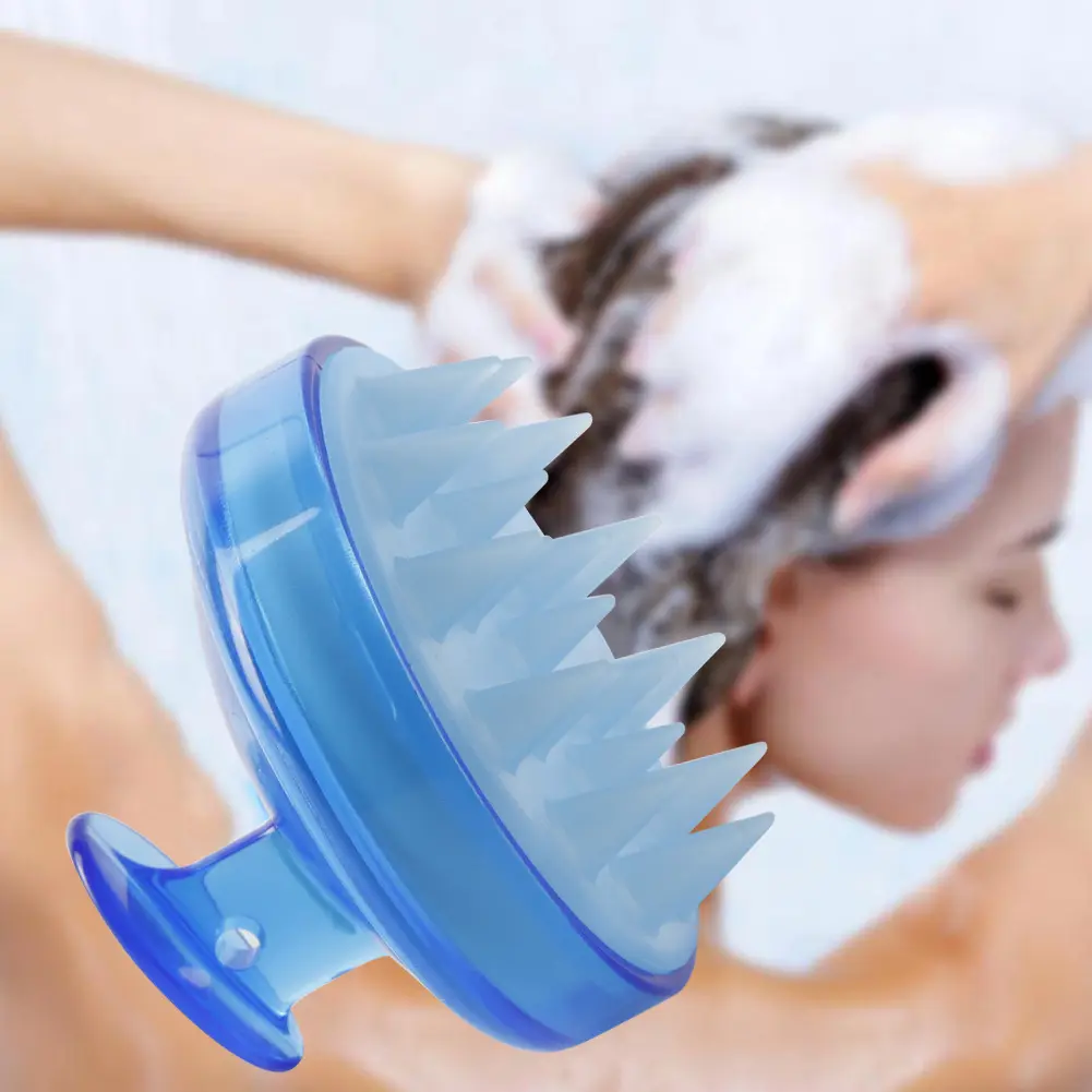 Spazzola per massaggio con Shampoo per cuoio capelluto in Silicone portatile lavaggio doccia pettine per capelli pettine per massaggio meridiano Mini testa