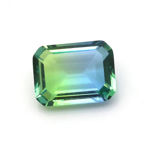 Verre synthétique de couleur dégradée en forme d'octogone, imitant la tourmaline, pour la fabrication de bijoux - Product Image 2