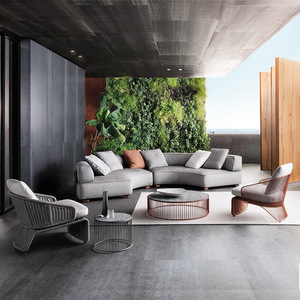 Hot Selling Garden Furniture Lounge Set Villa Leisure Pe <b>rattan</b> Aluminum Alloy <b>Sofa</b> Outdoor Lounge Sectional <b>Sofa</b> Furniture Set - Product Image 1