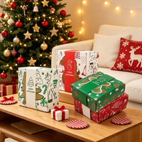 Boîte à bonbons de Noël transfrontalière carrée en carton blanc avec fenêtre en PVC, boîte à biscuits, boîte à pâtisserie, boîte cadeau