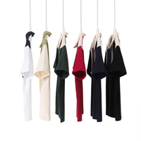 Kaos Pria Trendy Gaya Cina, Kerah Setengah Resleting, Lengan Pendek, Bahan Bernapas Anti-Pilling 240 Gram 100% Katun