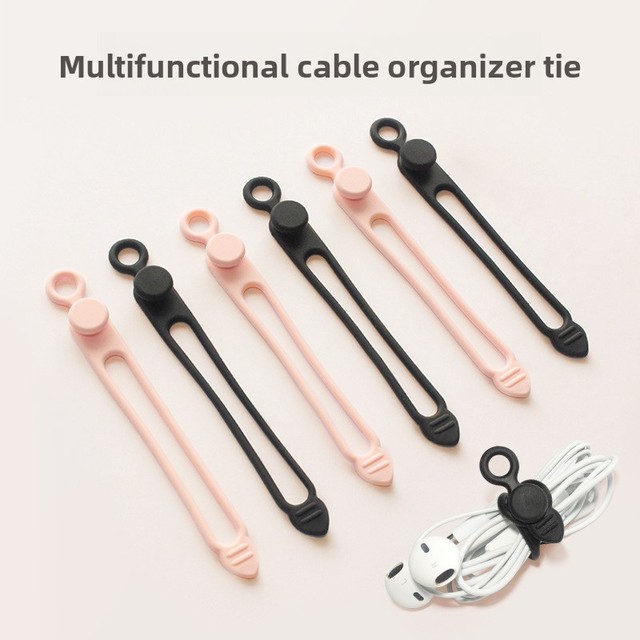 Factory Direct Sell Silicone Cable Ties Cable Organizer Reusable Multifunctional Eco-friendly for Home and Office