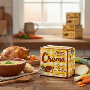 Soupe crémeuse au poulet rôti de fabrication espagnole de grande qualité - 6x500ml Prête à l'exportation Bouillon instantané - Product Image 3