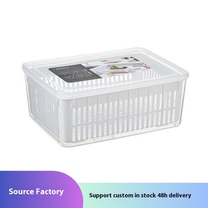 Scatola portaoggetti frigorifero cucina Organizer frutta verdura fresca scatole di stoccaggio cestino di scarico contenitori <span class=keywords><strong>dispensa</strong></span> - Product Image 3