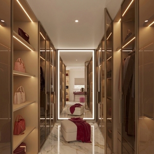 VIQ Minimalist Customized Walk-in Wardrobe Closet Sleek lines and minimalist design emphasize sophistication and contemporary - Product Image 1