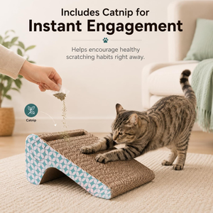 Cat Scratcher Cardboard with Catnip, Removable Cat Scratching Pad with Ball, 2-in-1 Corrugated Cat Scratch Lounge <b>Sofa</b> - Product Image 3
