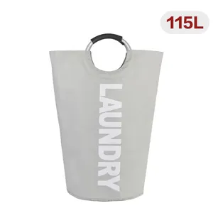 Custom 115L Ultra Large Capacity Colorful Clothes Durable Waterproof Foldable Oxford Canvas Storage Laundry Bag For Bathroom