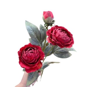Fleur artificielle de pivoine simulée 70 cm, fleur en soie, décoration intérieure, accessoires de photographie, toucher doux, style papillon du lac de l'Ouest - Product Image 5