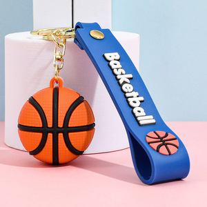 Llavero de Silicona con Forma de Baloncesto, Impresión en Relieve 3D, Mosquetón de Aleación de Zinc, Llavero de Goma No Tóxica - Product Image 1