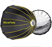 NiceFoto 120cm LED parabolique Softbox avec grille rapide configuration profonde Softbox pour la photographie matériau en tissu de Nylon Durable