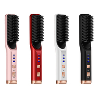 Batterie Chargée Cheveux Lisseur Peigne Brosse Mini Sans Fil Défriser Les Cheveux Brosse