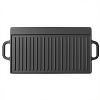 Plaque de cuisson coréenne pour barbecue en plein air, double face, en fonte, compatible gaz et induction