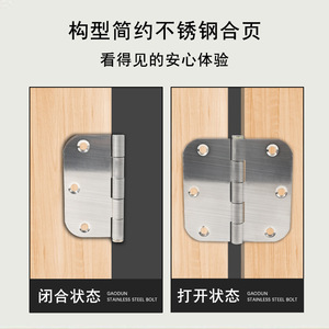 Charnière à coins arrondis en acier inoxydable Jin Aoding 001, finition brossée, quincaillerie pour porte de meuble - Product Image 5