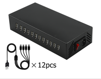 Chargeur USB-C intelligent C48 à 48 ports, station de charge haute vitesse pour 48 casques Silent Disco, adaptateur secteur en gros pour la location