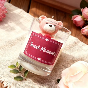 Ours mignon bougie baptême souvenir marguerite parfum floral tasse personnalisée figure fleur parfumée cire de soja bébé douche ours en peluche bougies - Product Image 5