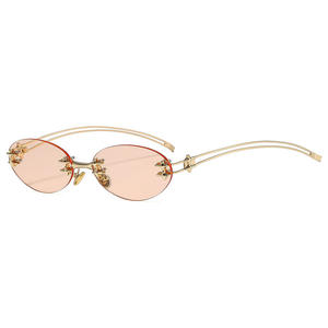 2025 Popular Personalized Fashionable Oval <b>Frameless</b> Sunglasses Hot Girl Fashion Y2K Hot Girl Style Sunglasses - Product Image 1