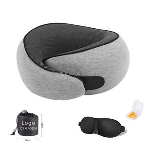 Almohada de viaje en forma de U ajustable, soporte de cuello de espuma viscoelástica, Protector de cuello lavable para avión, coche, sueño y descanso - Product Image 3