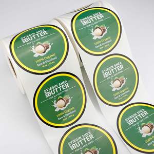 FX <b>Self</b> <b>Adhesive</b> Round Organic Package Labels Roll Logo Printed Waterproof Bottle Sticker Shea Butter Packaging and Labeling - Product Image 2