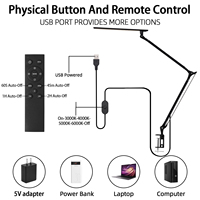 Pince USB en aluminium pour bras oscillant à 360 degrés Modes de rotation des yeux Design moderne Ampoule à intensité variable E26 Lecture au bureau à domicile