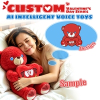Ours en peluche intelligent IA rouge parlant et racontant des histoires, compagnon animal connecté, ODM OEM, personnalisation du logo, cadeau d'excuse