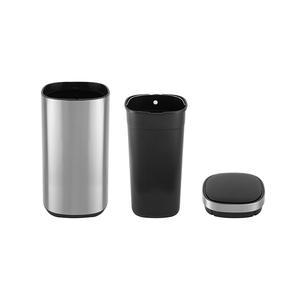 Cubo de Basura Rainbow Hand, Cilíndrico de Acero Inoxidable, 2 kg, con Botón de Apertura, para Interiores, Hogar, Cocina, Oficina, Baño - Product Image 4