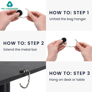 MZ Wholesale Custom Creative <strong>Handbag</strong> <strong>Hooks</strong> Purse Holder Hor <strong>Table</strong> Foldable Bag Holder Zinc Alloy Hanger <strong>Hook</strong> for <strong>Table</strong> - Product Image 3