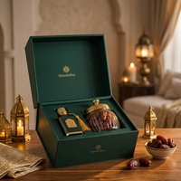 Boîte cadeau magnétique vert émeraude mat, boîte d'emballage en carton rigide pour Coran A5, boîte cadeau Ramadan