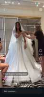 Robe de mariée élégante sans manches MHL820 avec appliques en dentelle et épaules dénudées