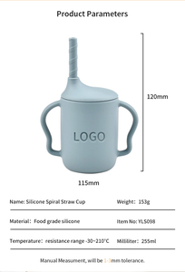 Gobelet bébé en silicone anti-fuite avec paille, pour l'apprentissage de la boisson des tout-petits, pour une alimentation pratique du bébé, avec logo personnalisé - Product Image 6