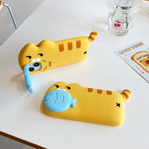 Nueva funda de silicona para accesorios de teléfono móvil de gato de dibujos animados en 3D para iPhone 14 15 16 Pro Max - Product Image 3