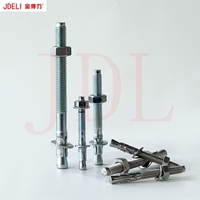 Ancre à coin à tête ronde en acier au carbone JDL avec finition zinguée et écrou, filetage UNC, fabricant Hebei, fixations murales industrielles