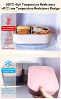 Boîte à bento en silicone 700 ml 1300 ml, 3 compartiments, étanche, passe au micro-ondes et au lave-vaisselle, réutilisable, pour adultes et enfants