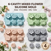 Moule en silicone à 6 cavités à démoulage rapide, forme marguerite, pour chocolat et gâteaux DIY, vente en gros, réutilisable, produit phare