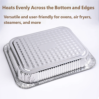 Barquette jetable en aluminium de qualité alimentaire 1100 ml, plat à emporter, plaque de cuisson, grand plat à lasagne, boîte en aluminium profonde pleine grandeur