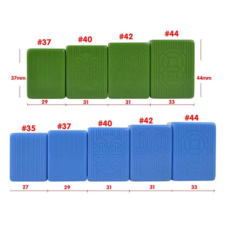 Fonte de fábrica de alta qualidade chinês mahjong conjunto azul e verde azulejos