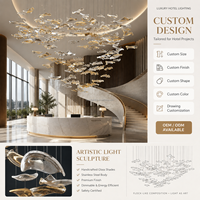 Lustre en verre courbé en forme d'oiseau, design artistique, lampe suspendue en verre taillé irrégulièrement sur mesure pour hall d'hôtel, villa, escalier