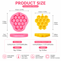Ensemble de moules en silicone de qualité alimentaire pour fondant en forme de nid d'abeille et de marguerite, pour la décoration professionnelle de gâteaux, le chocolat, les bonbons et les outils de pâtisserie DIY