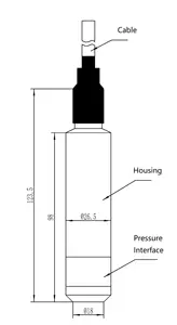 Sensor de nível de água para tanque, transmissor digital de pressão de água, sensor de nível 4-20ma