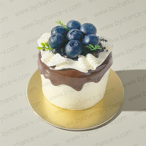 Modèle de mini-gâteau aux fraises artificiel réaliste, accessoire alimentaire pour scène et cinéma, réutilisable, en bois, pour vitrine de café, fête, Thanksgiving - Product Image 5