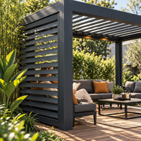 Pergola moderne en aluminium avec toit à lames orientables imperméable pour jardin, patio, véranda