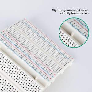 ELEGOO - Kit de 6 Placas de Prototipado de Circuitos Electrónicos Pequeños, Ligeras, Blancas, sin Soldadura, de 400 Puntos, para Demostración - Product Image 4