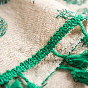 Modern Embossed Geometric Pattern Cotton Tablecloth Crocheted Round <b>Table</b> <b>Cloth</b> for Dining Room and <b>Party</b> Wedding Occasions - Product Image 2