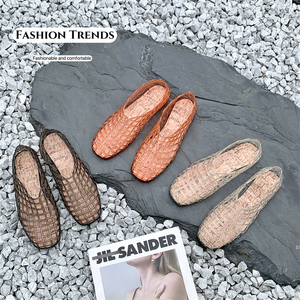 <span class=keywords><strong>Scarpe</strong></span> <span class=keywords><strong>Ballerine</strong></span> Estive da Donna con Design a Gabbia Modellata, Morbide e Leggere, Sandali Jelly <span class=keywords><strong>Blu</strong></span> con Rete - Product Image 3