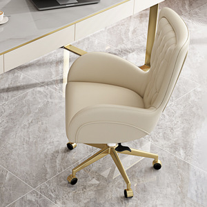 Chaise de bureau Chesterfield en cuir moderne et luxueuse, fixe ou pivotante, pour bureau d'ordinateur, mobilier de bureau - Product Image 6