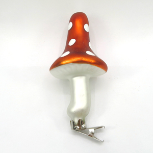 New Products Cute Christmas Pendant Glass Mushroom Ornaments Diy Accessories for Holiday Party Decorations