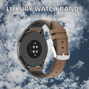 Correas de Reloj de Lujo de Cuero Genuino y Silicona para Huawei Watch GT/GT2 46mm para Hombre, Correa de Reloj de Valor de 20mm/22mm - Product Image 2